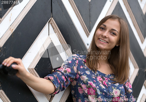 Image of Portrait of a happy young girl 