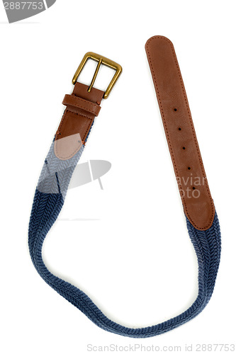 Image of Combination of leather and fabric belt