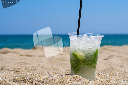 Image of Mojito cocktail on the beach