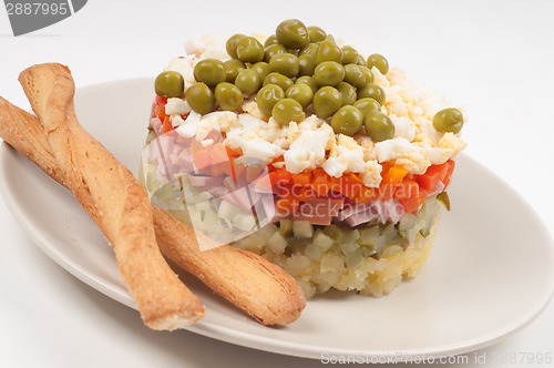 Image of Potato Olivier, russian salad ingredients