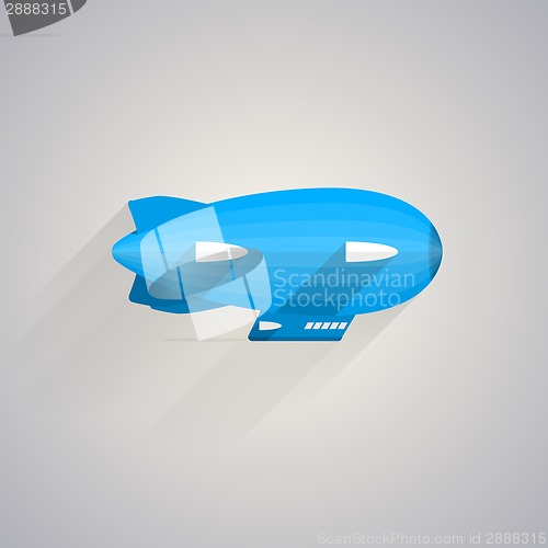 Image of Flat vector icon of blue Zeppelin