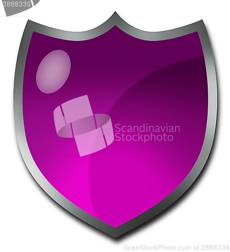 Image of Purple badge or crest-shaped button