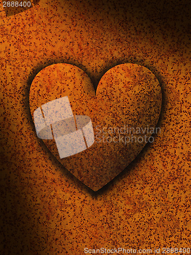 Image of Heart against a Rusty Background