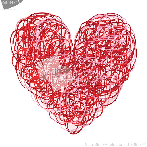 Image of Red and Pink Scribbled Heart