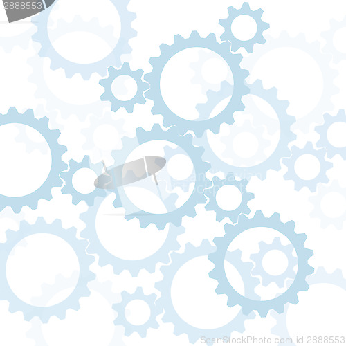 Image of Blue gears silhouetted against white