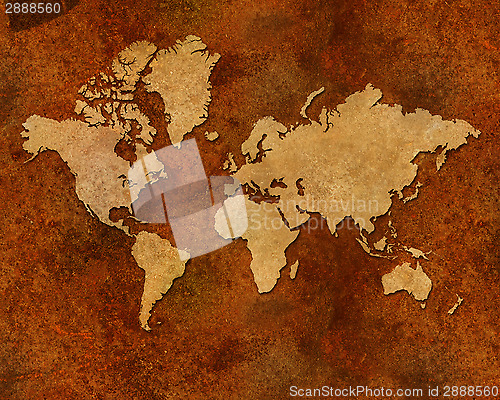 Image of Distressed metallic global map