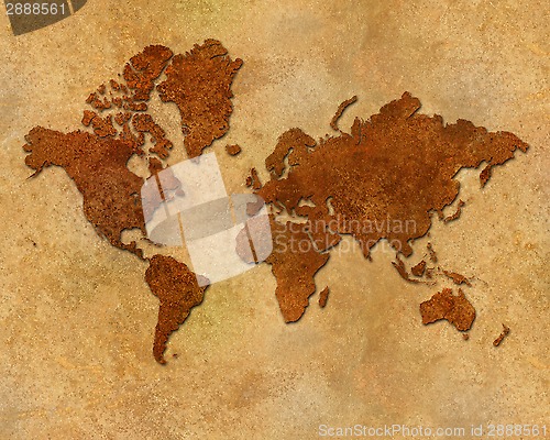 Image of Distressed metallic global map