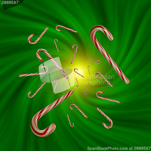 Image of Candy Canes in a Green Vortex