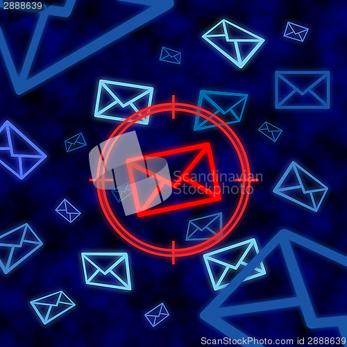 Image of Email icon targeted by electronic surveillance in cyberspace