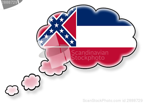 Image of Flag in the cloud, isolated on white background