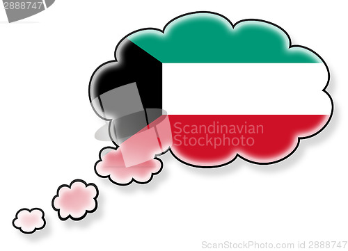 Image of Flag in the cloud, isolated on white background