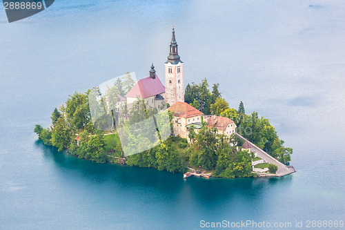 Image of Bled Lake in Julian Alps, Slovenia.