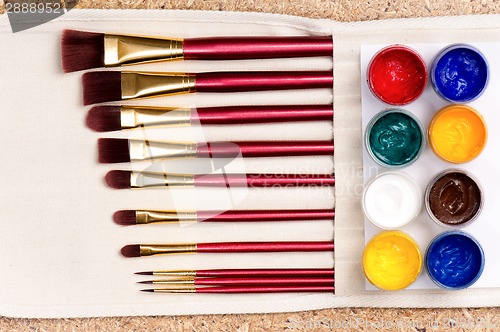 Image of Paints and brushes
