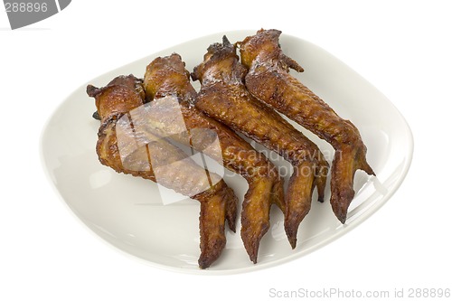 Image of Plate of BBQ chicken wings

