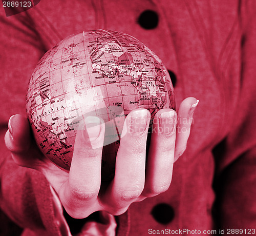 Image of Globe in a girl's hands