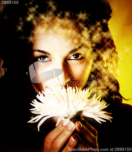 Image of Girl with a white flower