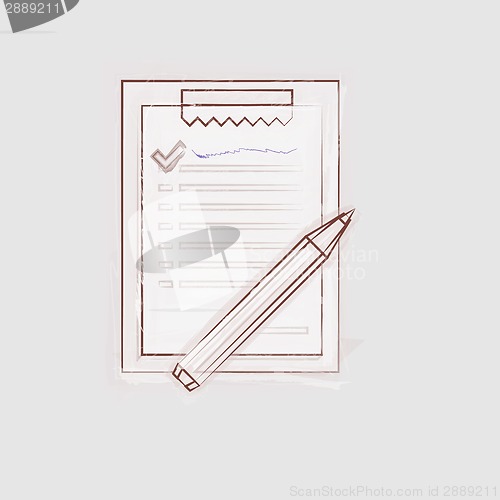 Image of Sketch vector illustration of clipboard for outsource.