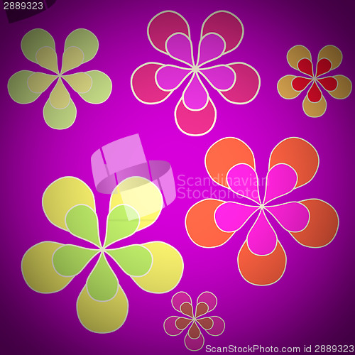 Image of Retro look Floral sixties background