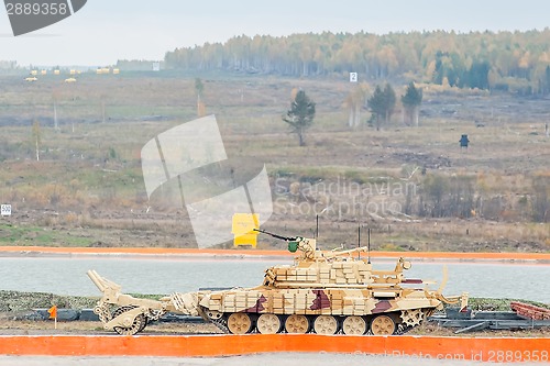 Image of Armoured deminer BMR-3M moves. Russia