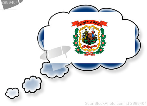 Image of Flag in the cloud, isolated on white background