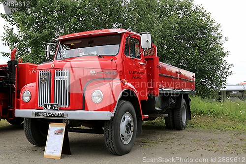 Image of Classic Red Scania L50 Pickup Truck