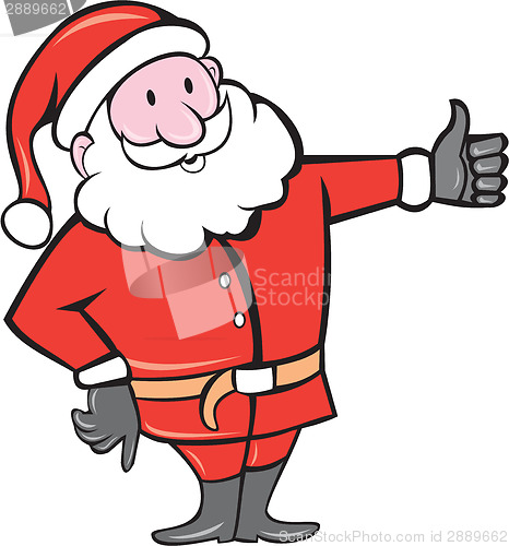 Image of Santa Claus Father Christmas Thumbs Up Cartoon