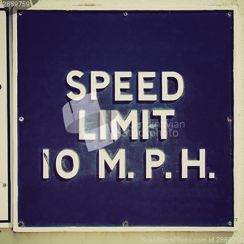 Image of Retro look Speed limit sign