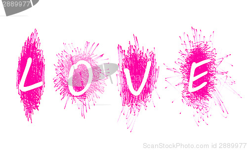 Image of Abstract word "Love" with design elements