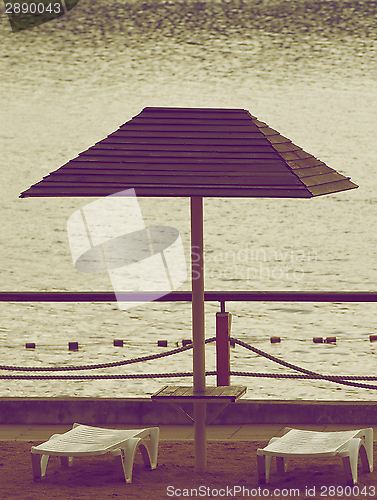 Image of Beach Chairs and Parasol