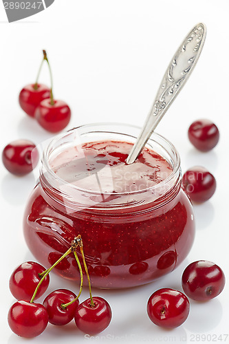 Image of jar of fruit and cherry jam