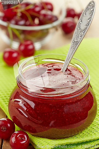 Image of jar of fruit and cherry jam