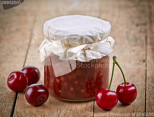 Image of jar of fruit and cherry jam