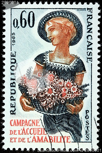 Image of Woman with Flowers