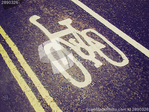 Image of Retro look Bike lane sign