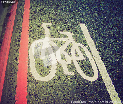 Image of Retro look Bike lane sign