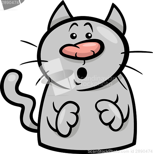 Image of mood surprised cat cartoon illustration