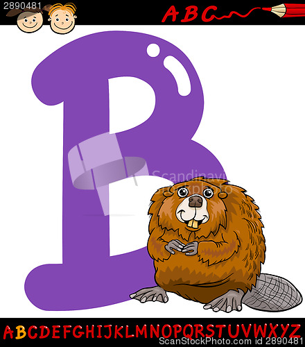 Image of letter b for beaver cartoon illustration