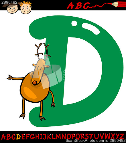 Image of letter d for deer cartoon illustration