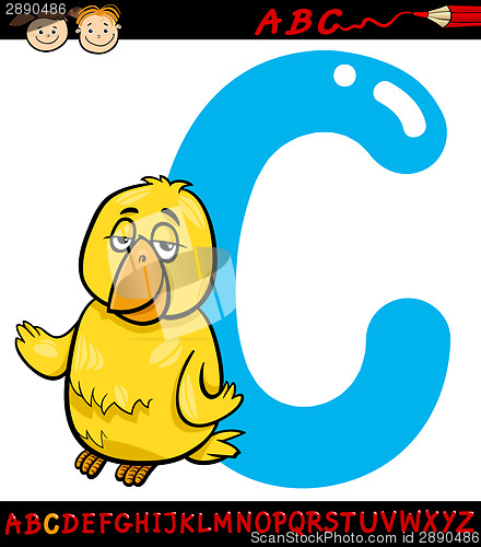 Image of letter c for canary cartoon illustration