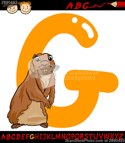 Image of letter g for gopher cartoon illustration