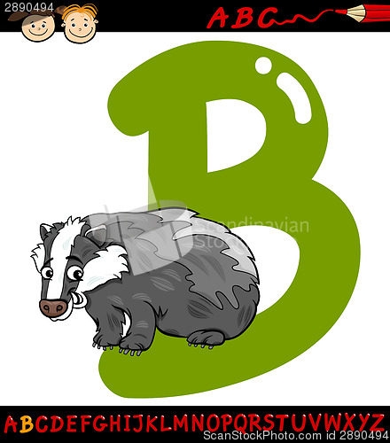 Image of letter b for badger cartoon illustration