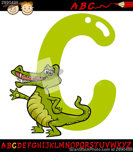 Image of letter c for crocodile cartoon illustration