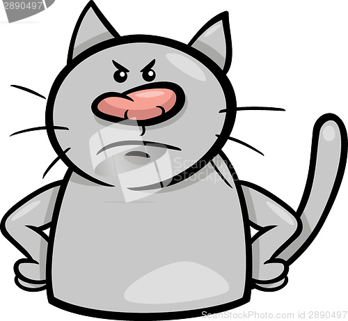Image of mood angry cat cartoon illustration