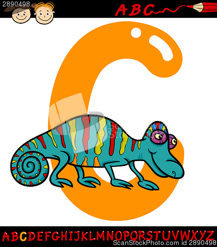 Image of letter c for chameleon cartoon illustration