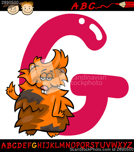 Image of letter g for guinea pig cartoon illustration