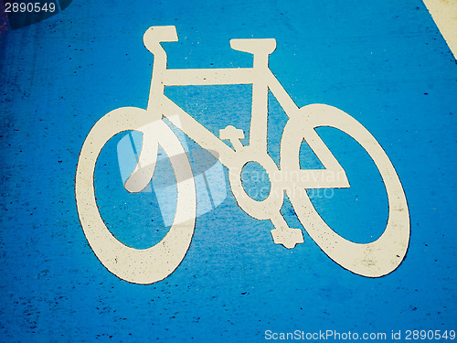 Image of Retro look Bike lane sign