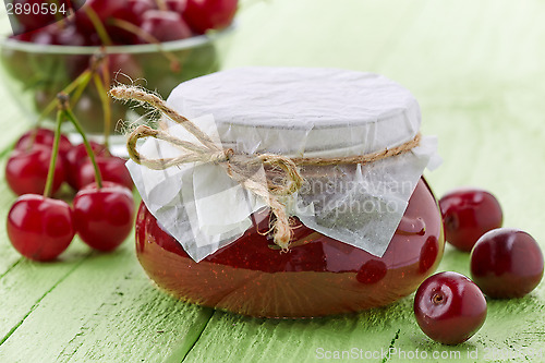 Image of jar of cherry jam