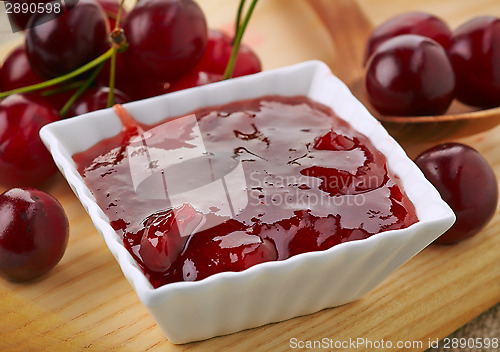 Image of bowl of cherry jam