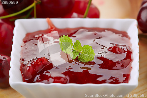 Image of bowl of cherry jam