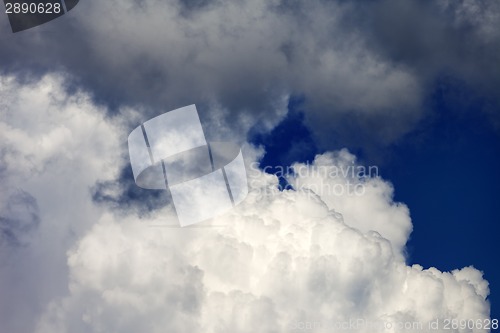 Image of Blue sky with clouds before rain